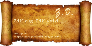 Zárug Dévald névjegykártya